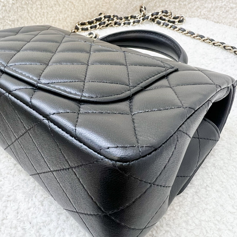 Chanel Top Handle Mini Rectangle Flap in Black Lambskin and LGHW