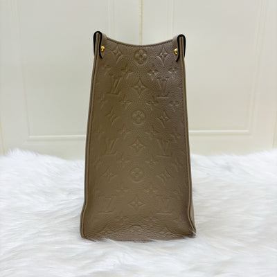 LV Onthego MM in Tourterelle Empreinte Leather and GHW