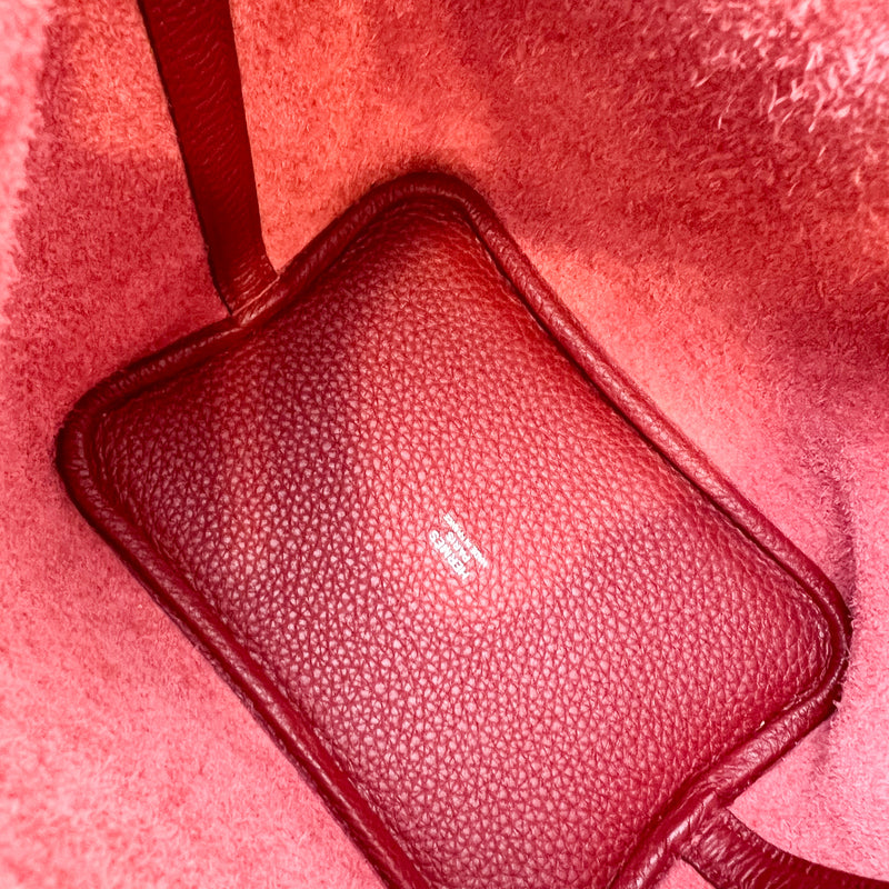 Hermes Picotin Lock 18 in Rouge Garance Clemence Leather PHW