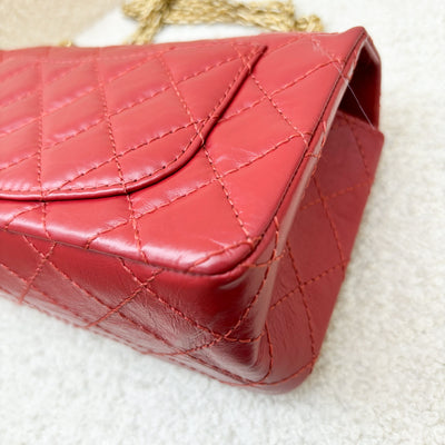 Chanel Classic 2.55 Reissue Mini Flap in Red Distressed Calfskin and AGHW