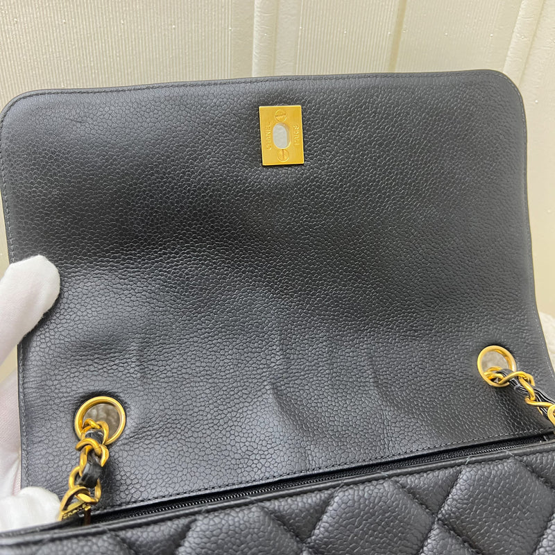 Chanel Vintage Medium Square Flap in Black Caviar and 24K GHW