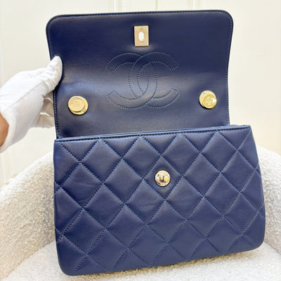 Chanel Trendy CC Small Flap in Dark Blue Lambskin and LGHW