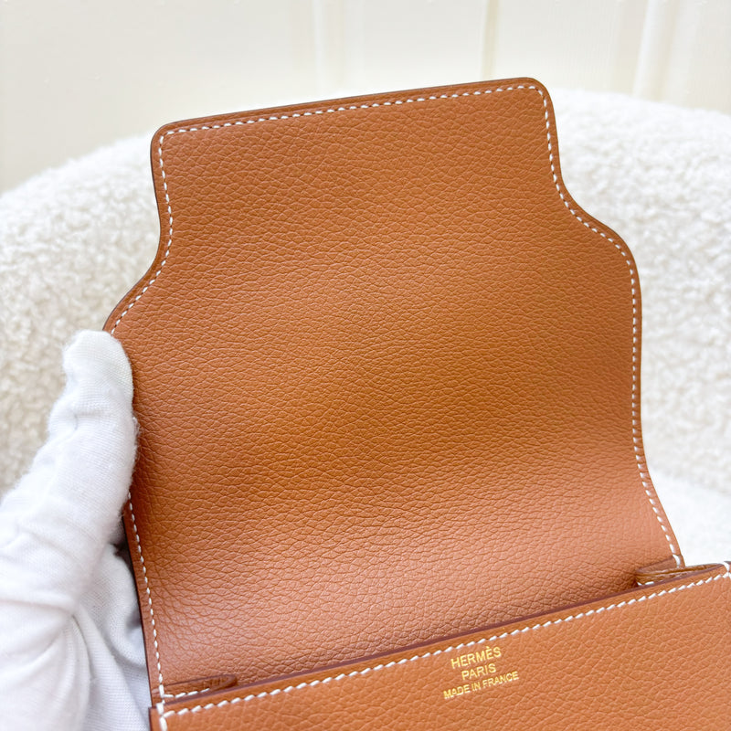 Hermes Roulis Slim in Gold Evercolor Leather and LGHW