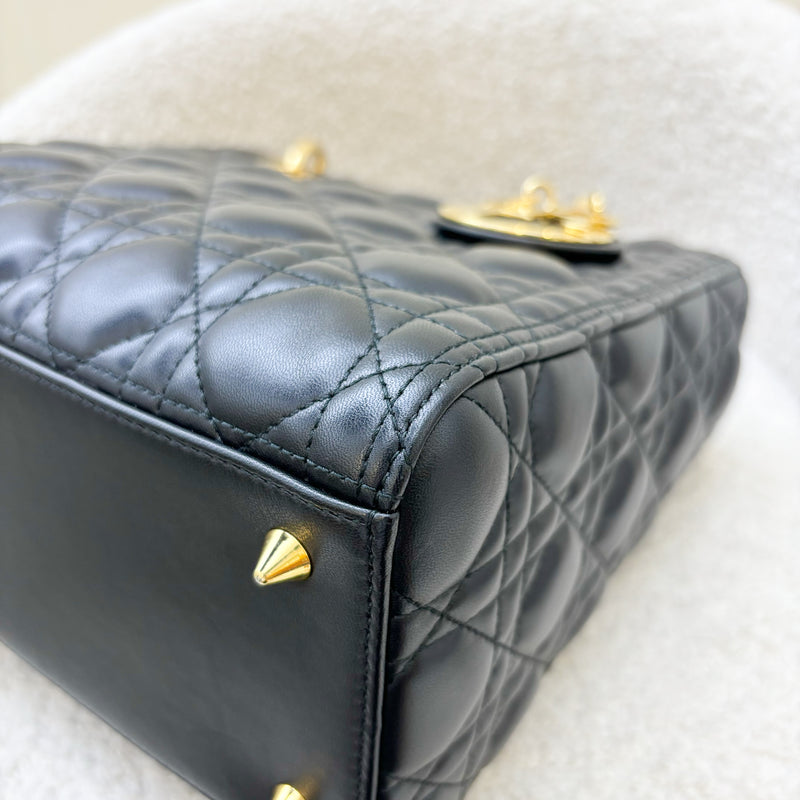 Dior Medium Lady Dior in Black Lambskin and GHW