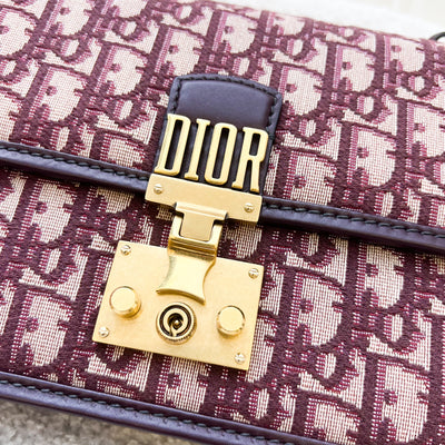 Dior Dioraddict Flap in Red Oblique Canvas and AGHW