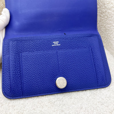 Hermes Dogon Duo Wallet in Blue Electric Togo and PHW