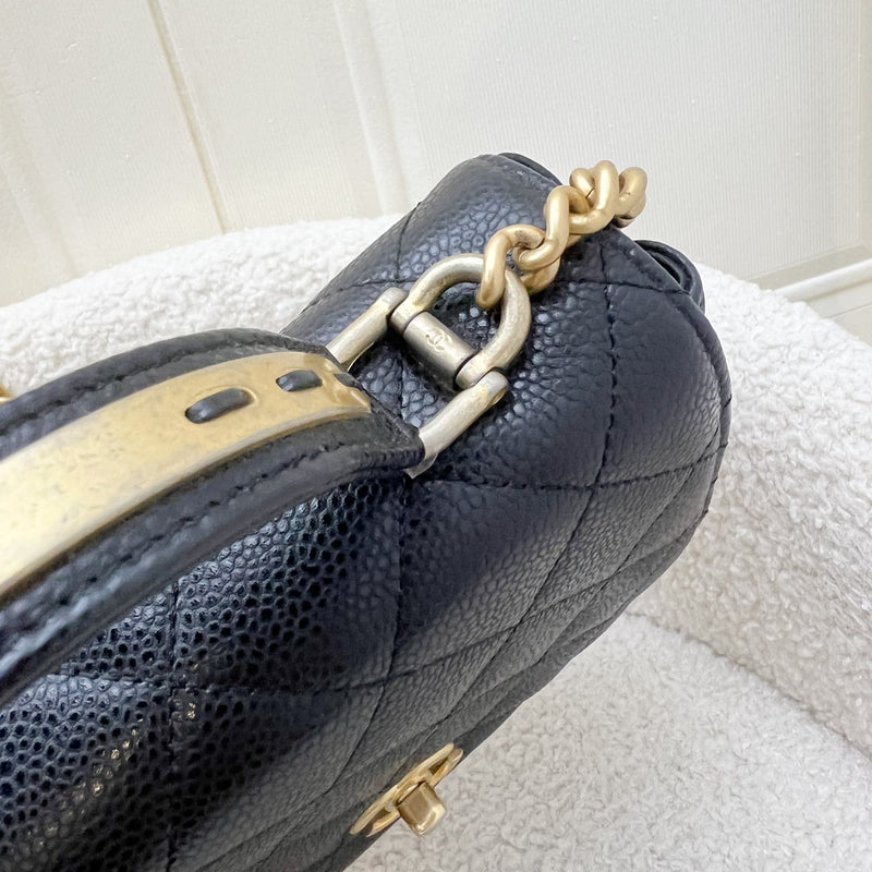 Chanel Seasonal Mini Bag with Top Handle in Black Caviar and AGHW