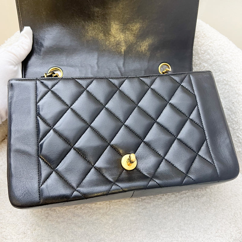 Chanel Medium Vintage Diana Flap in Black Lambskin and 24K GHW