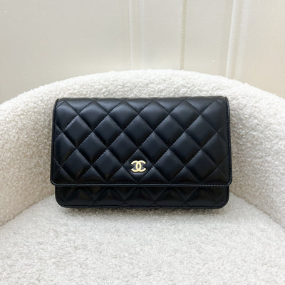 Chanel Classic Wallet on Chain WOC in Black Lambskin and GHW