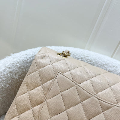 Chanel Medium Classic Flap CF in Beige Clair Caviar and GHW