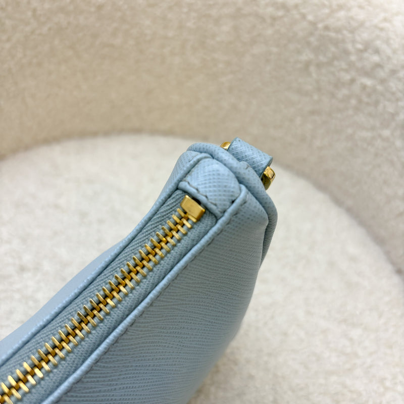 Prada Re-Edition Mini Bag in Baby Blue Saffiano Leather and GHW