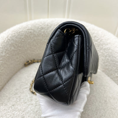 Chanel Pearl Crush Mini Rectangular Flap in Black Lambskin and AGHW (Model: AS1787)