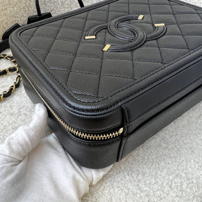 Chanel Medium Filigree Vanity in Black Caviar and AGHW