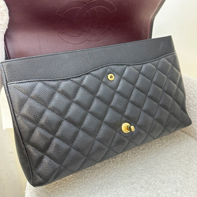 Chanel Maxi Classic Flap DF in Black Caviar and GHW