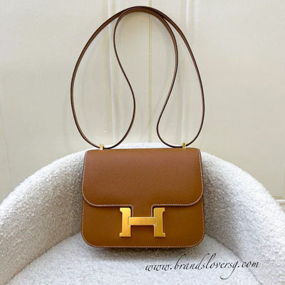 Hermes Constance 18 Mini (Mirror Version) in Gold Epsom Leather and GHW