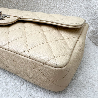 Chanel East West Flap Bag in Beige Caviar and SHW