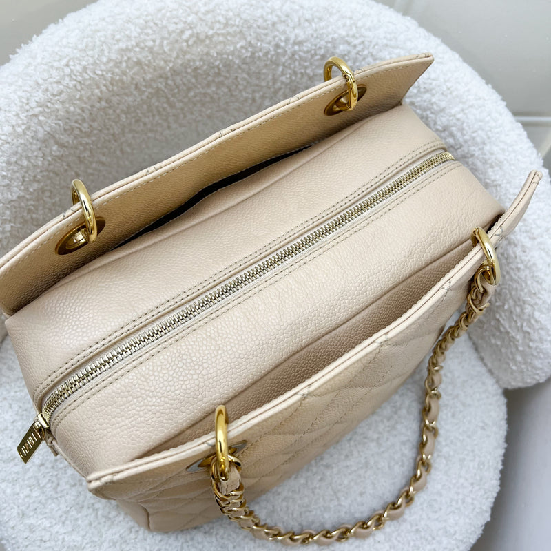 Chanel Petite Timeless Tote PTT in Beige Caviar and GHW