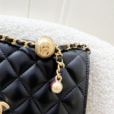 Chanel Pearl Crush Wallet on Chain WOC in Black Lambskin and AGHW