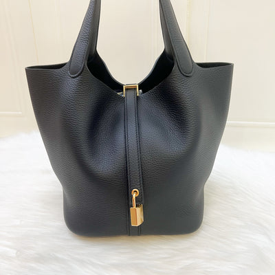 Hermes Picotin 22 in Noir Black Clemence Leather and GHW