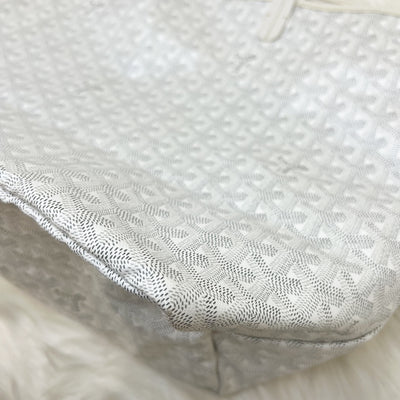 Goyard Saint Louis GM Tote in White Signature Goyardine Canvas