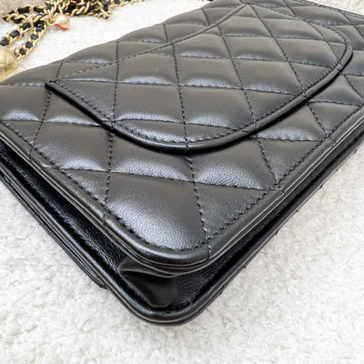 Chanel Pearl Crush Wallet on Chain WOC in Black Lambskin and AGHW