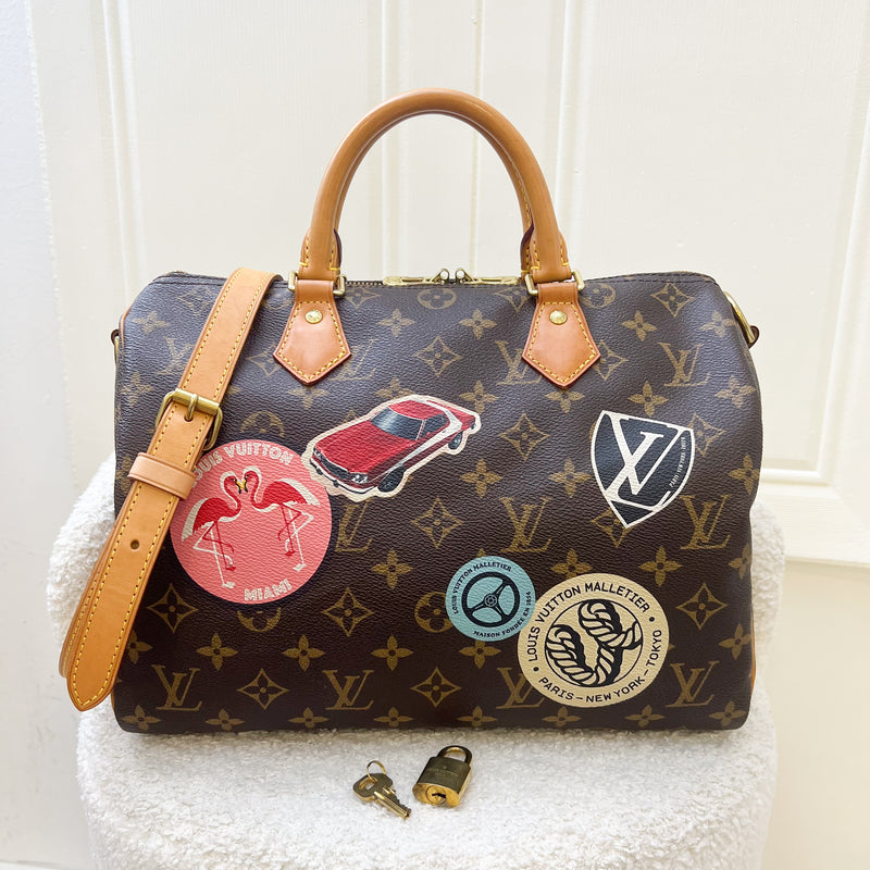 LV World Tour Speedy Bandouliere 30 in Monogram Canvas and GHW