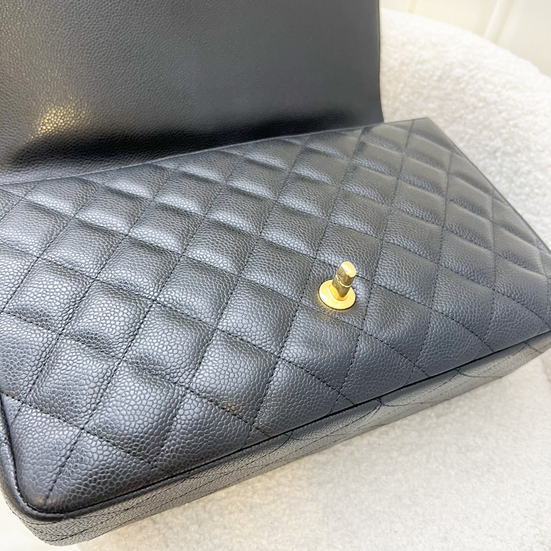 Chanel Classic Jumbo Single Flap SF in Black Caviar and GHW