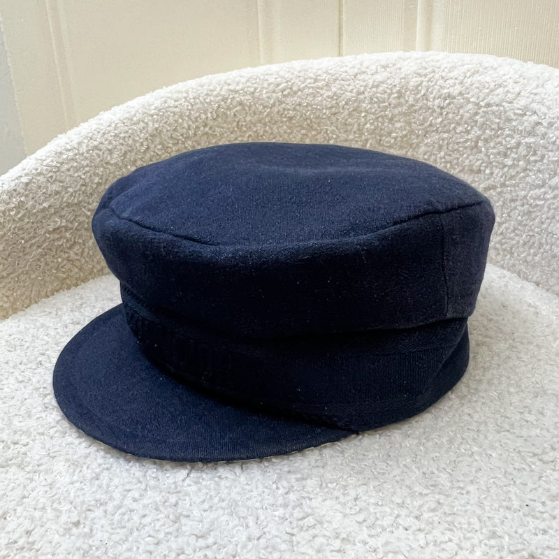 Dior Pageboy Cap in Navy Sz 58