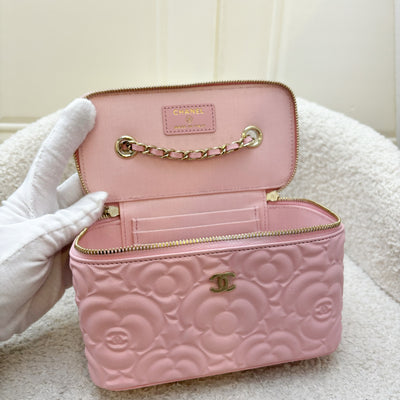 Chanel Small Vanity in Sakura Pink Camellia Leather and LGHW