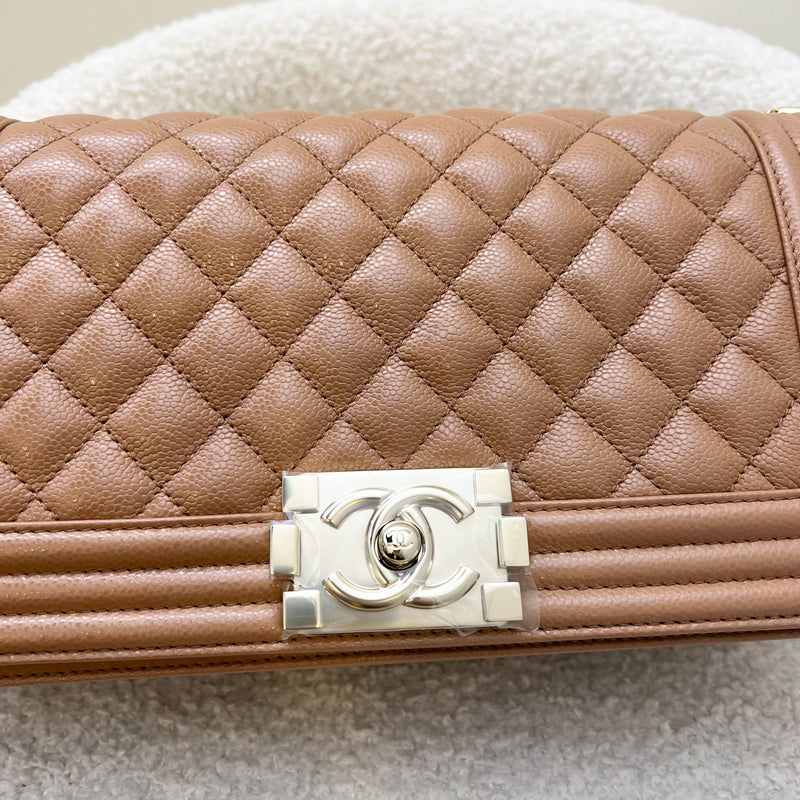 Chanel Medium 25cm Boy Flap in 21K Caramel Caviar LGHW