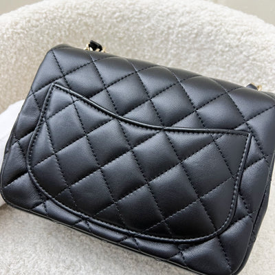 Chanel Classic Square Mini Flap in Black Lambskin and LGHW