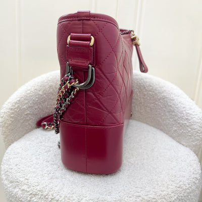 Chanel Medium (New Large) Gabrielle in Dark Red Distressed Leather and 3-tone HW