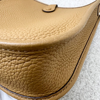 Hermes Mini Evelyne TPM in Biscuit Clemence Leather and GHW