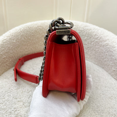 Chanel Small Boy Flap in Red Stingray Leather and RHW