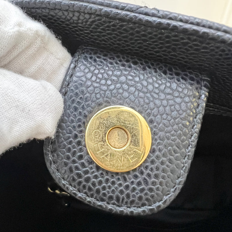 Chanel Petite Shopping Tote PST in Black Caviar and GHW