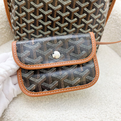 Goyard Mini Anjou in Black Goyardine Canvas with Camel Trim