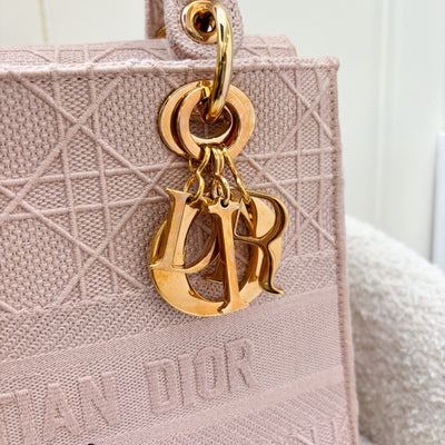 Dior Medium Lady D-Lite in Rosewood Pink Cannage Embroidery and RGHW