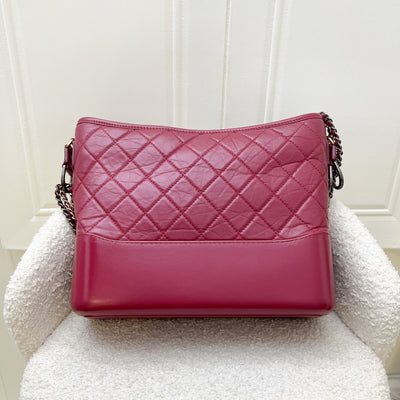 Chanel Medium (New Large) Gabrielle in Dark Red Distressed Leather and 3-tone HW