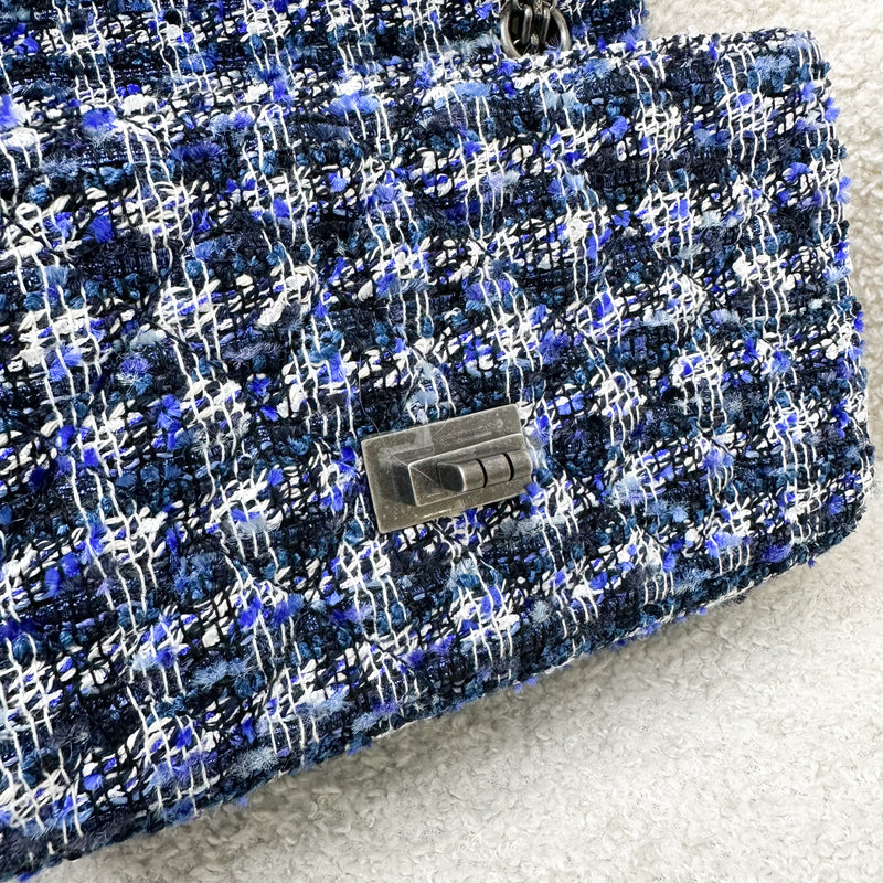 Chanel 2.55 Reissue Mini Flap in 20P Navy / Blue / Black Tweed and RHW