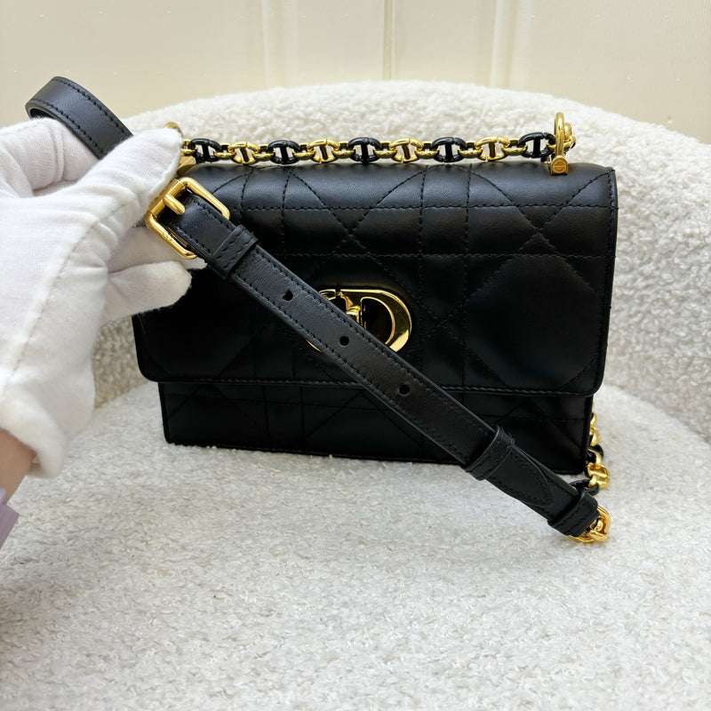 Dior Miss Caro Mini Flap Bag in Black Macrocannage Lambskin and GHW