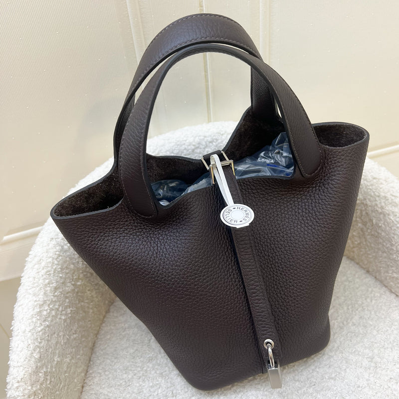 Hermes Picotin 18 in Macassar (Very Dark Brown) Clemence Leather and PHW