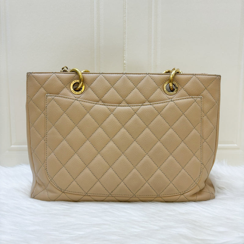 Chanel Grand Shopping Tote GST in Beige Caviar and GHW