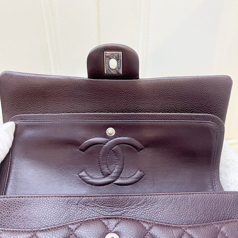 Chanel Medium Classic Flap CF in Dark Brown Caviar and SHW