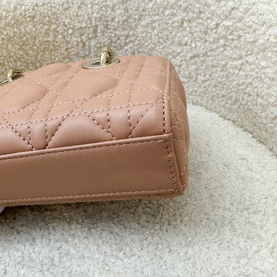 Dior Micro Lady D-Joy Bag in Nude Pink Cannage Lambskin and LGHW