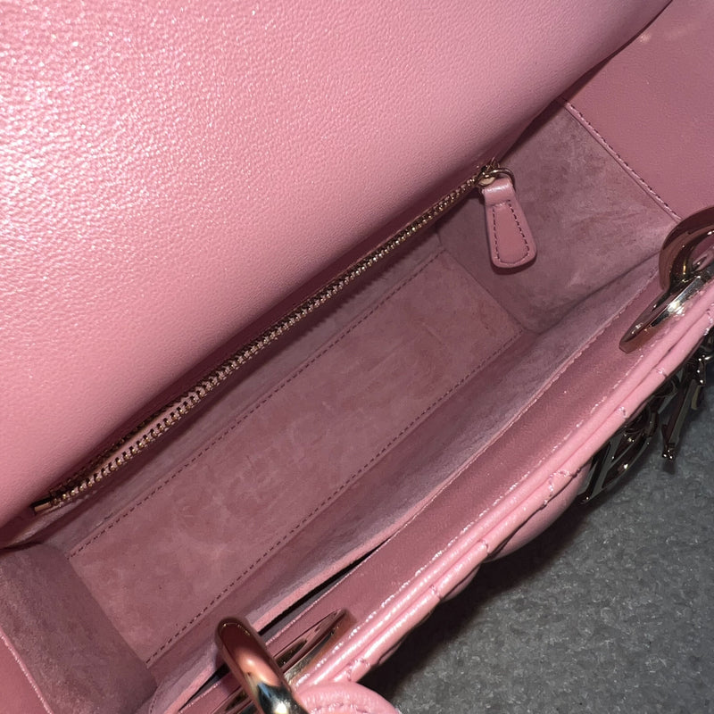 (Nov 2023 Receipt) Dior Small Lady Dior in Iridescent Hibiscus Pink Lambskin and GHW