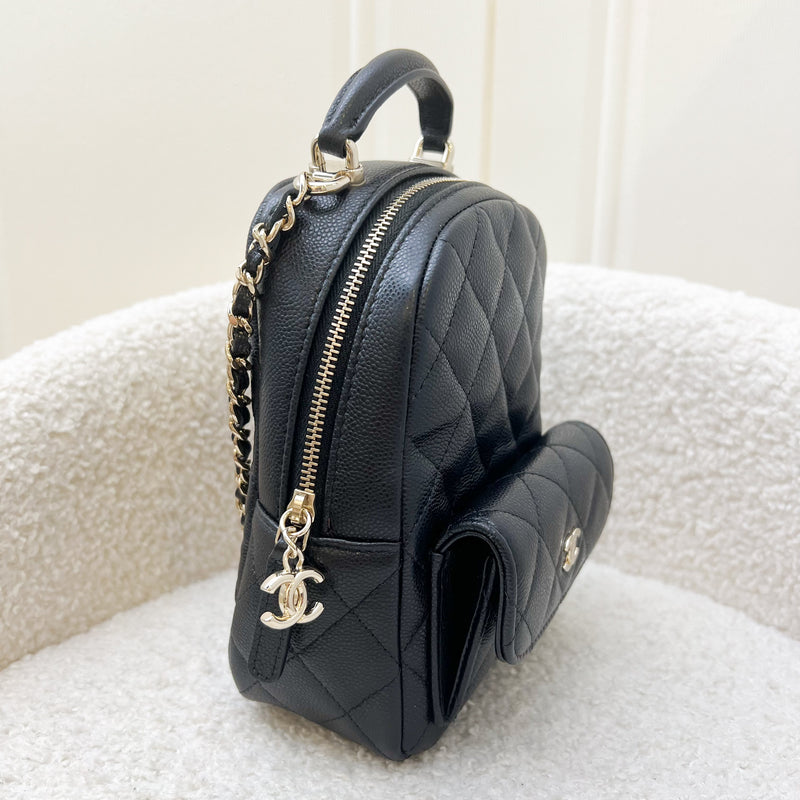 Chanel 24C Mini Backpack in Black Caviar and GHW