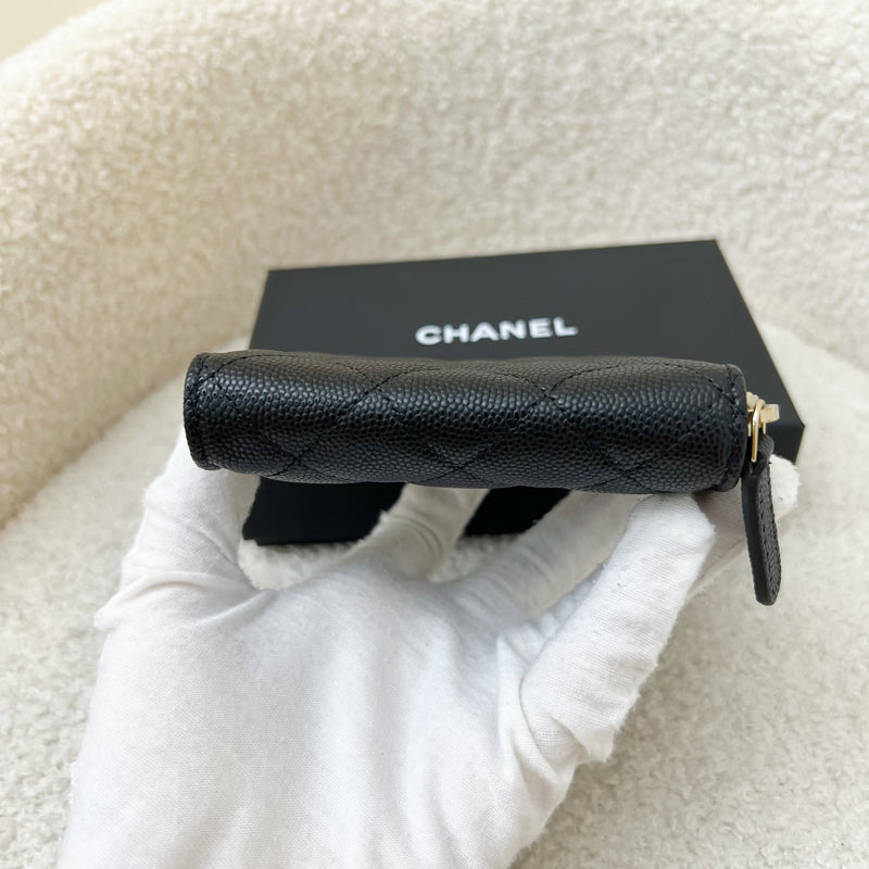 Chanel Card Holder / Coin Wallet in Black Caviar and LGHW