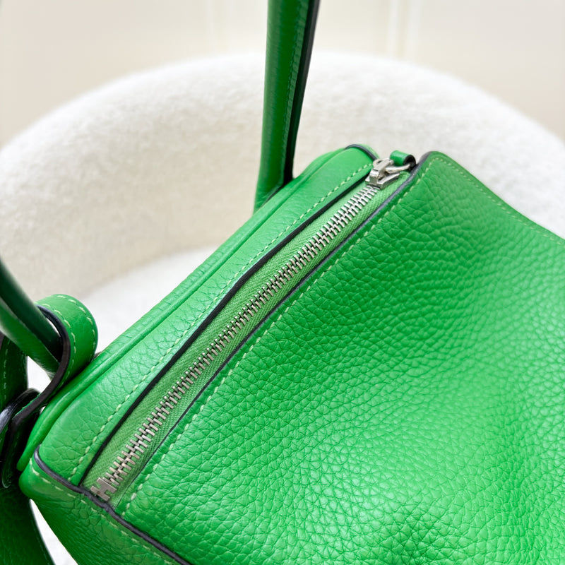 Hermes Lindy 26 in Bambou Green Clemence Leather and PHW