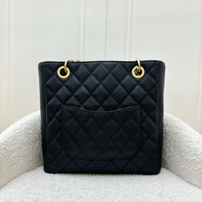 Chanel Petite Shopping Tote PST in Black Caviar and GHW