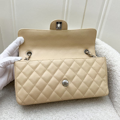 Chanel East West Flap Bag in Beige Caviar and SHW